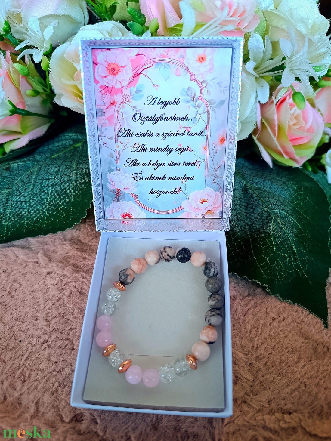 Ajándék szerencse karkötő ballagásra pedagógusnak - ékszer - karkötő - ásványkarkötő - Meska.hu