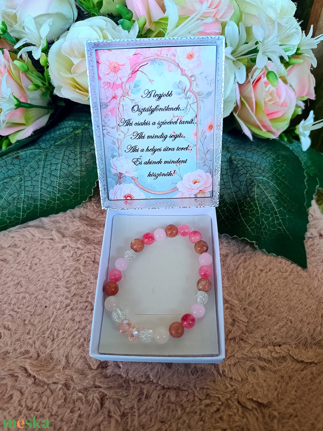 Ajándék energia védelem karkötő ballagásra pedagógusnak - ékszer - karkötő - ásványkarkötő - Meska.hu