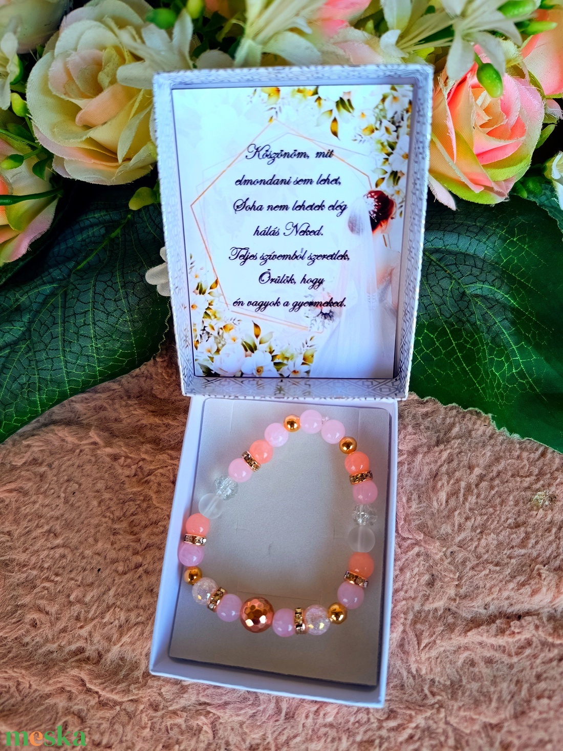 Ajándék örömanya szeretet karkötő esküvőre szülőköszöntő rose - esküvő - emlék & ajándék - szülőköszöntő ajándék - Meska.hu