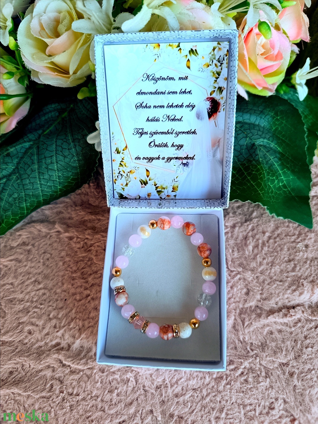 Ajándék örömanya kitartás karkötő esküvőre szülőköszöntő  - esküvő - emlék & ajándék - szülőköszöntő ajándék - Meska.hu