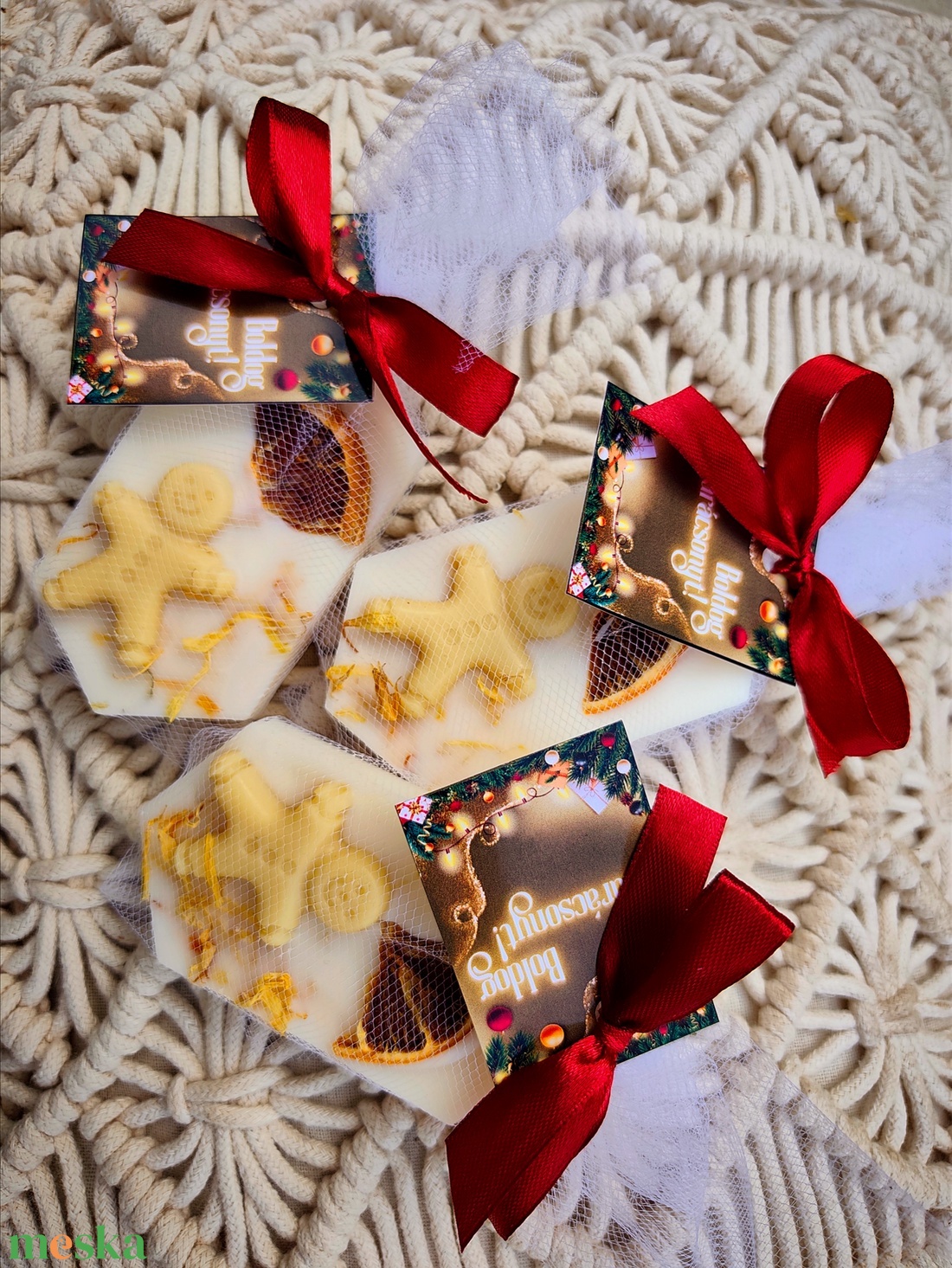 Ajándék karácsonyra illatviasz karácsonyi fűszeres illattal díszcsomagolásban - otthon & életmód - gyertya, illat, aroma - illatviasz - Meska.hu