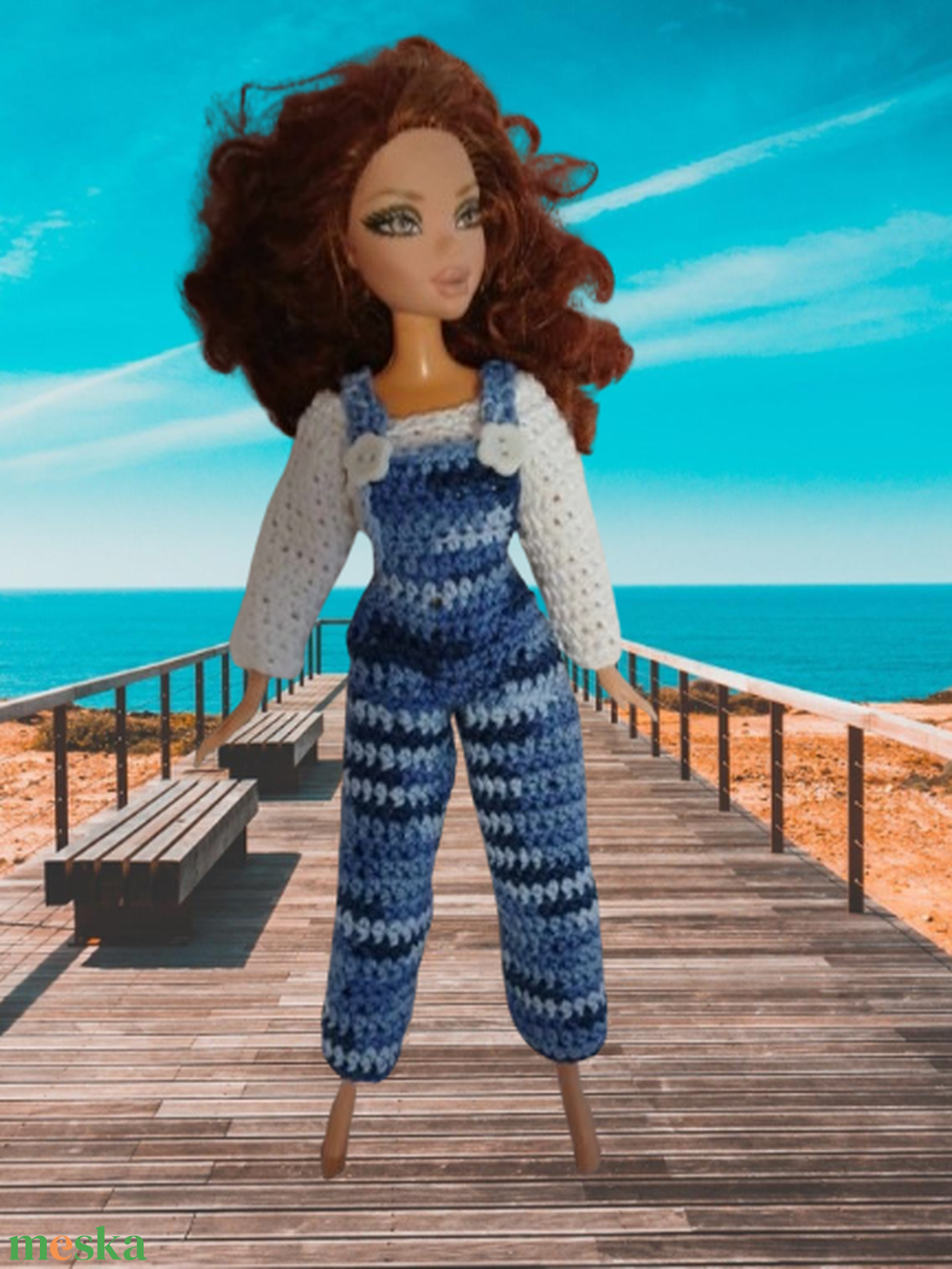 Horgolt kertésznadrág fehér felsővel Barbie babára (100). Új. - játék & sport - baba & babaház - barbie ruhák - Meska.hu Horgolt kertésznadrág fehér felsővel Barbie babára (100). Új. - játék & sport - baba & babaház - barbie ruhák - Meska.hu