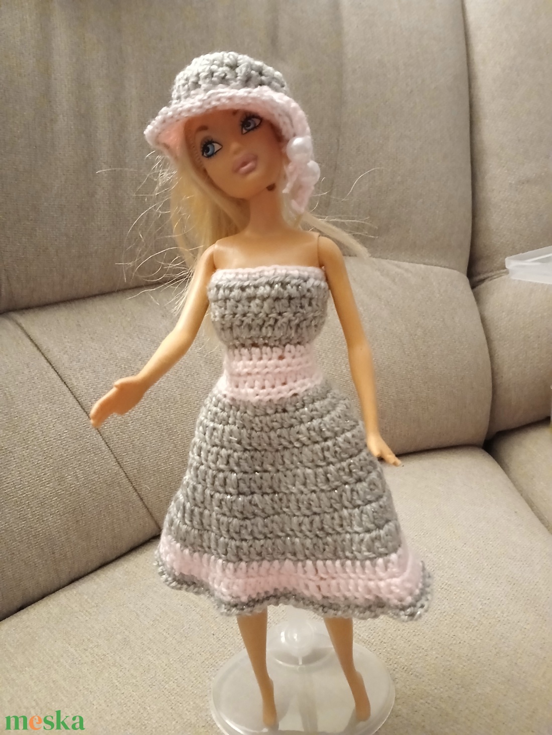 Horgolt ruha (103). Új. Kézzel készült. 1600/db. - játék & sport - baba & babaház - barbie ruhák - Meska.hu