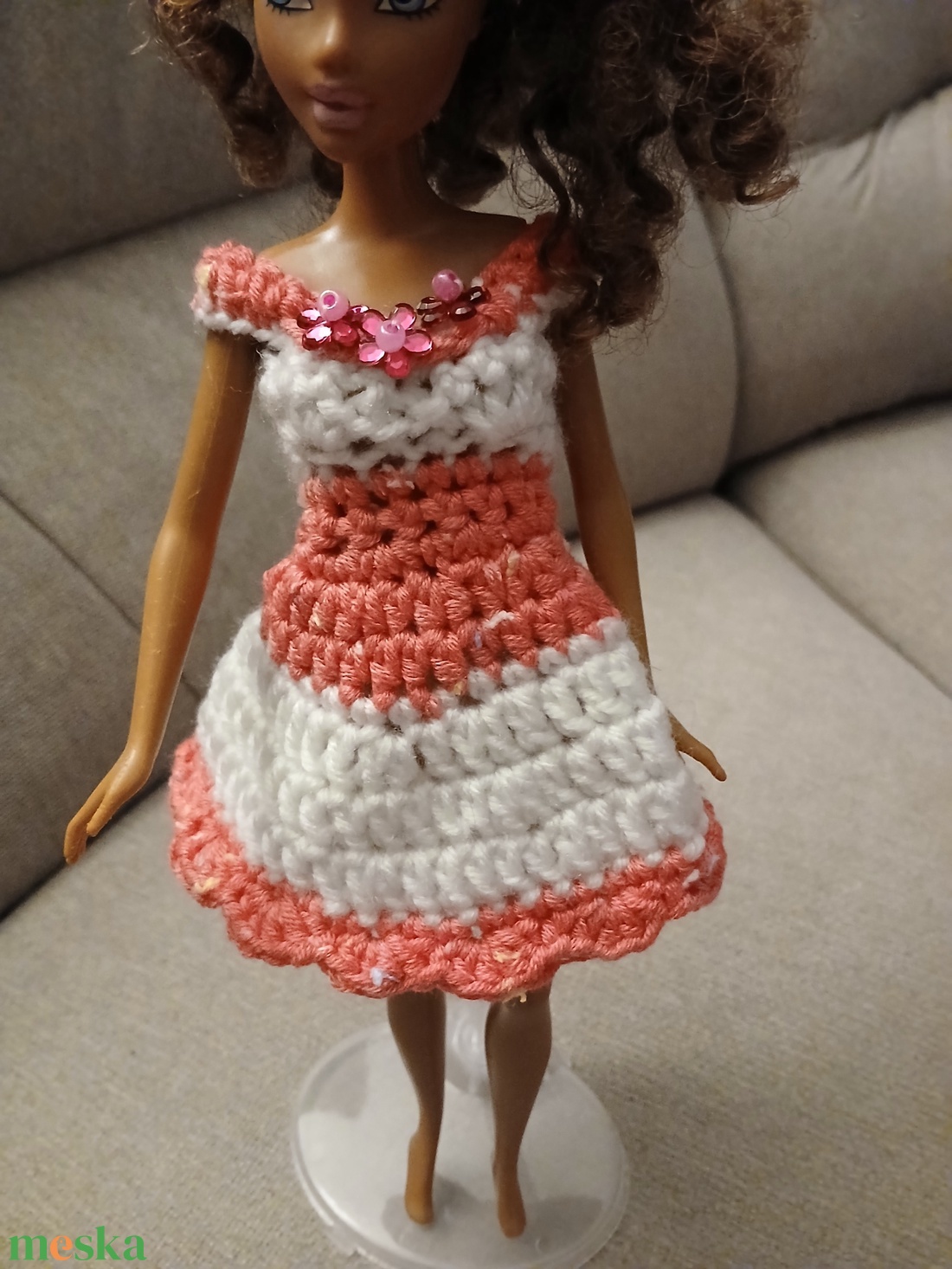 Horgolt ruha (104). Új. Kézzel készült. 1600/db. - játék & sport - baba & babaház - barbie ruhák - Meska.hu