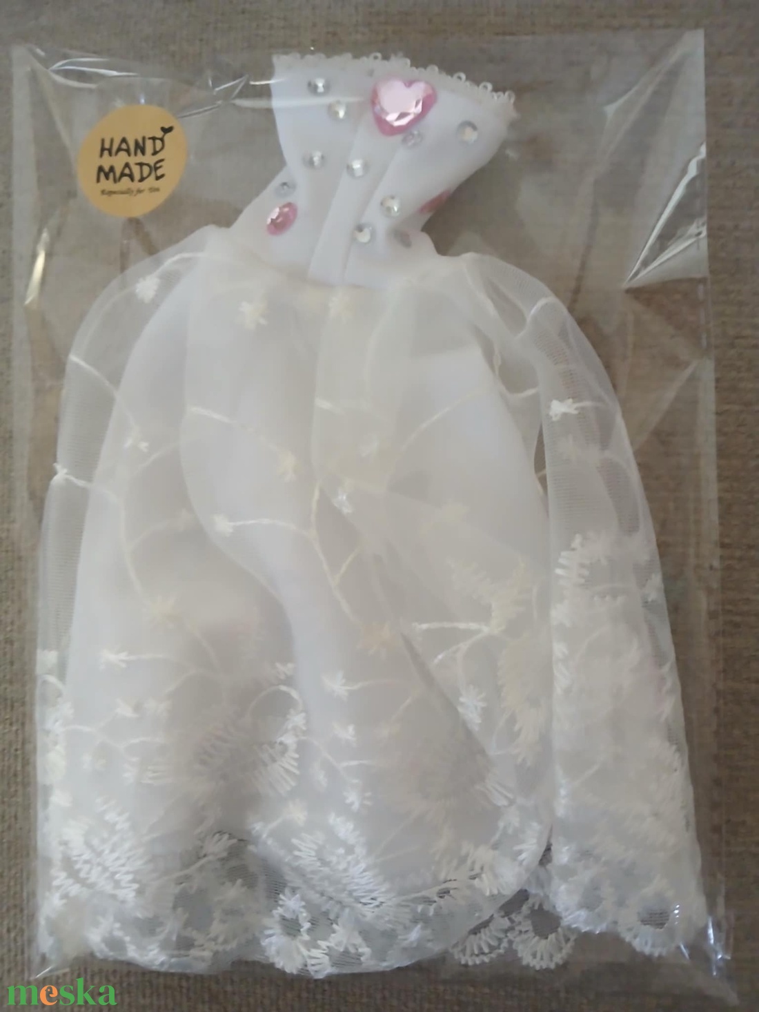 Csodaszép Barbie fehér csipkés báli ruha.  - játék & sport - baba & babaház - barbie ruhák - Meska.hu