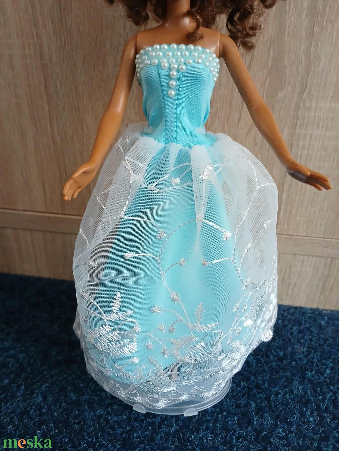 Barbie fehér világoskék csipkés báli ruha. - játék & sport - baba & babaház - barbie ruhák - Meska.hu Barbie fehér világoskék csipkés báli ruha. - játék & sport - baba & babaház - barbie ruhák - Meska.hu