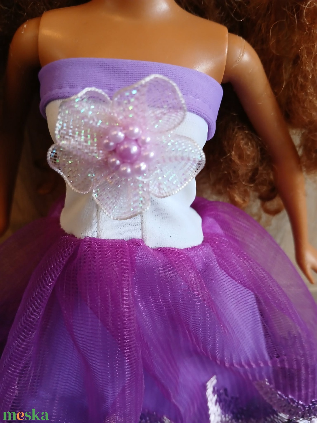 Lila báli ruha Barbie babára. ÚJ.  - játék & sport - baba & babaház - babaruha, babakellék - Meska.hu