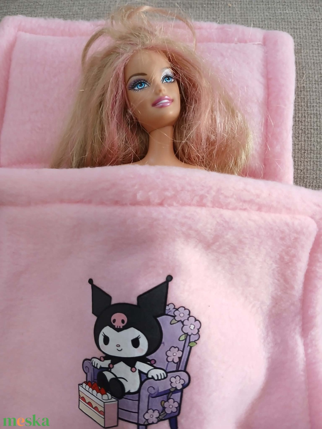 Barbie babának takaró és párna. Plüss. - játék & sport - baba & babaház - barbie ruhák - Meska.hu