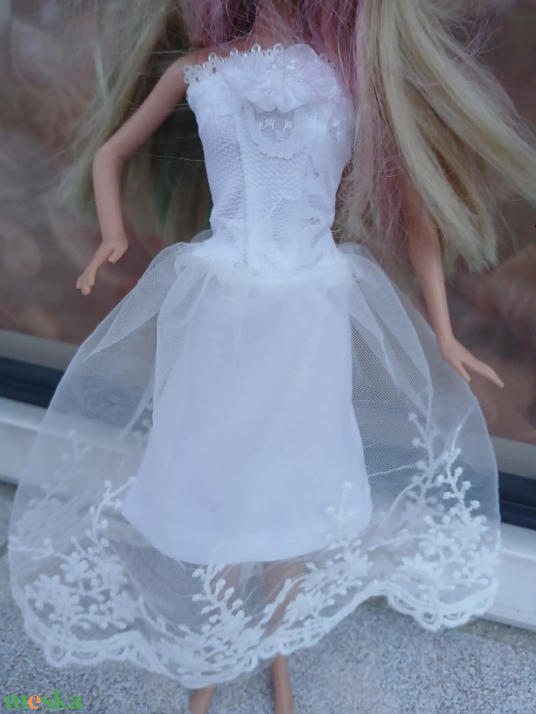Csodaszép fehér báli vagy mennyasszonyi ruha Barbie babára. Egyedi. - játék & sport - baba & babaház - barbie ruhák - Meska.hu