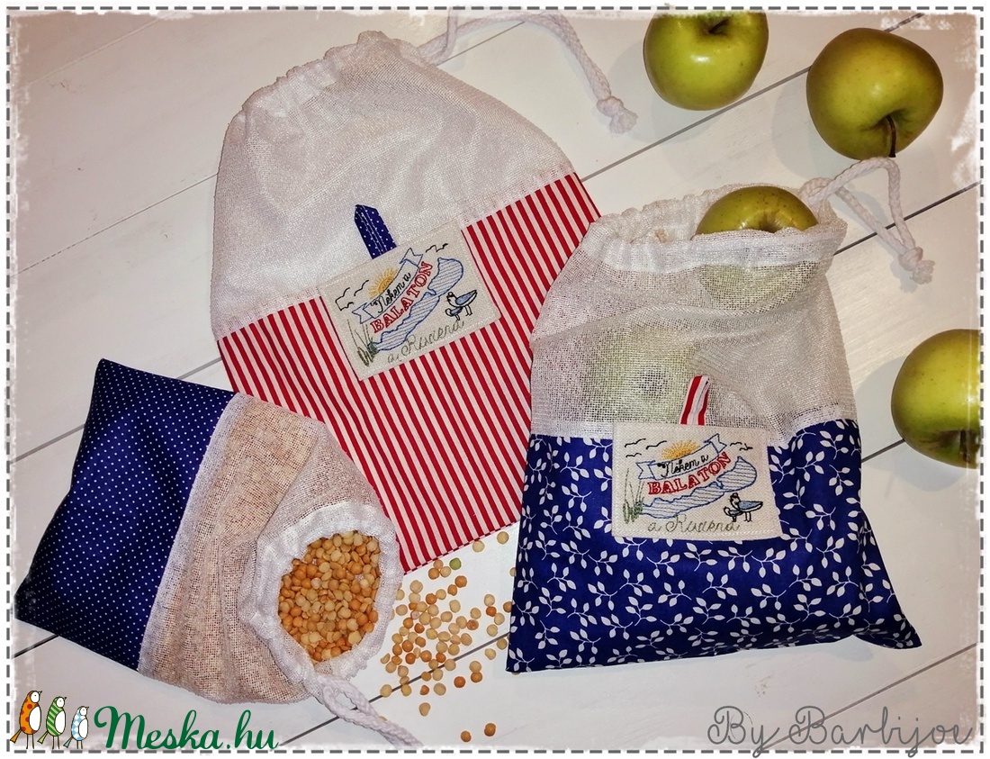 Nekem a Balaton, bevásárló szett, bevásárlótáska+öko zsákok, bevásárló zsákok. - táska & tok - bevásárlás & shopper táska - shopper, textiltáska, szatyor - Meska.hu