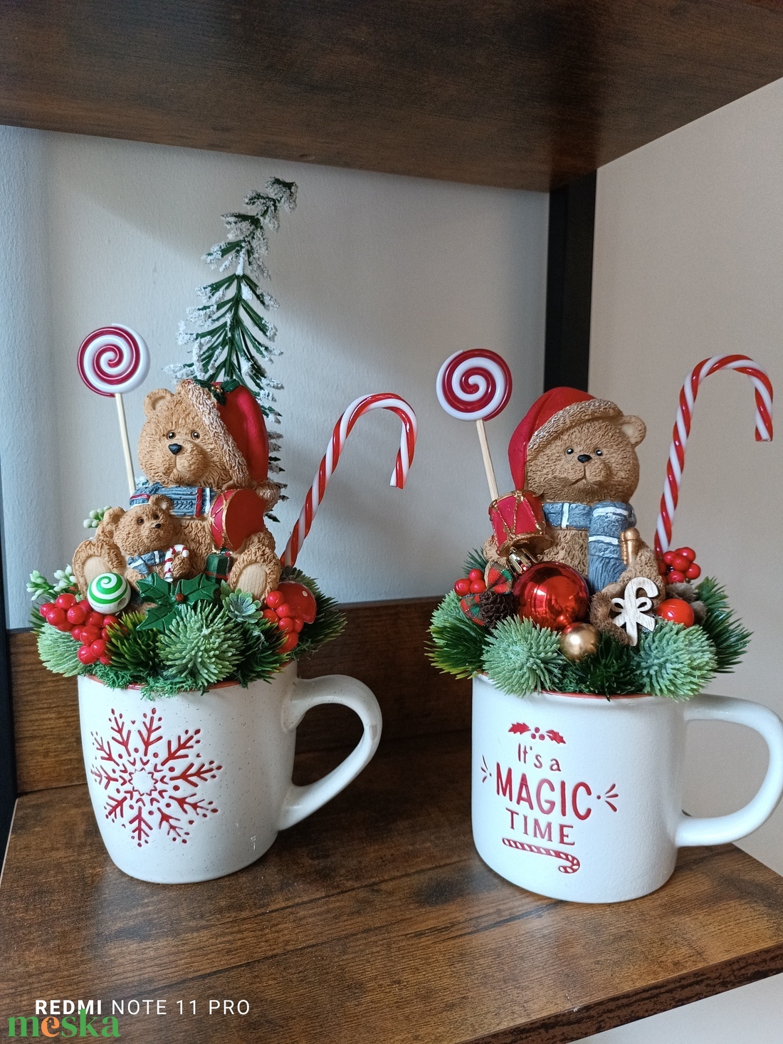 Karácsonyi asztali dísz  - karácsony - karácsonyi lakásdekoráció - ünnepi asztaldekoráció - Meska.hu