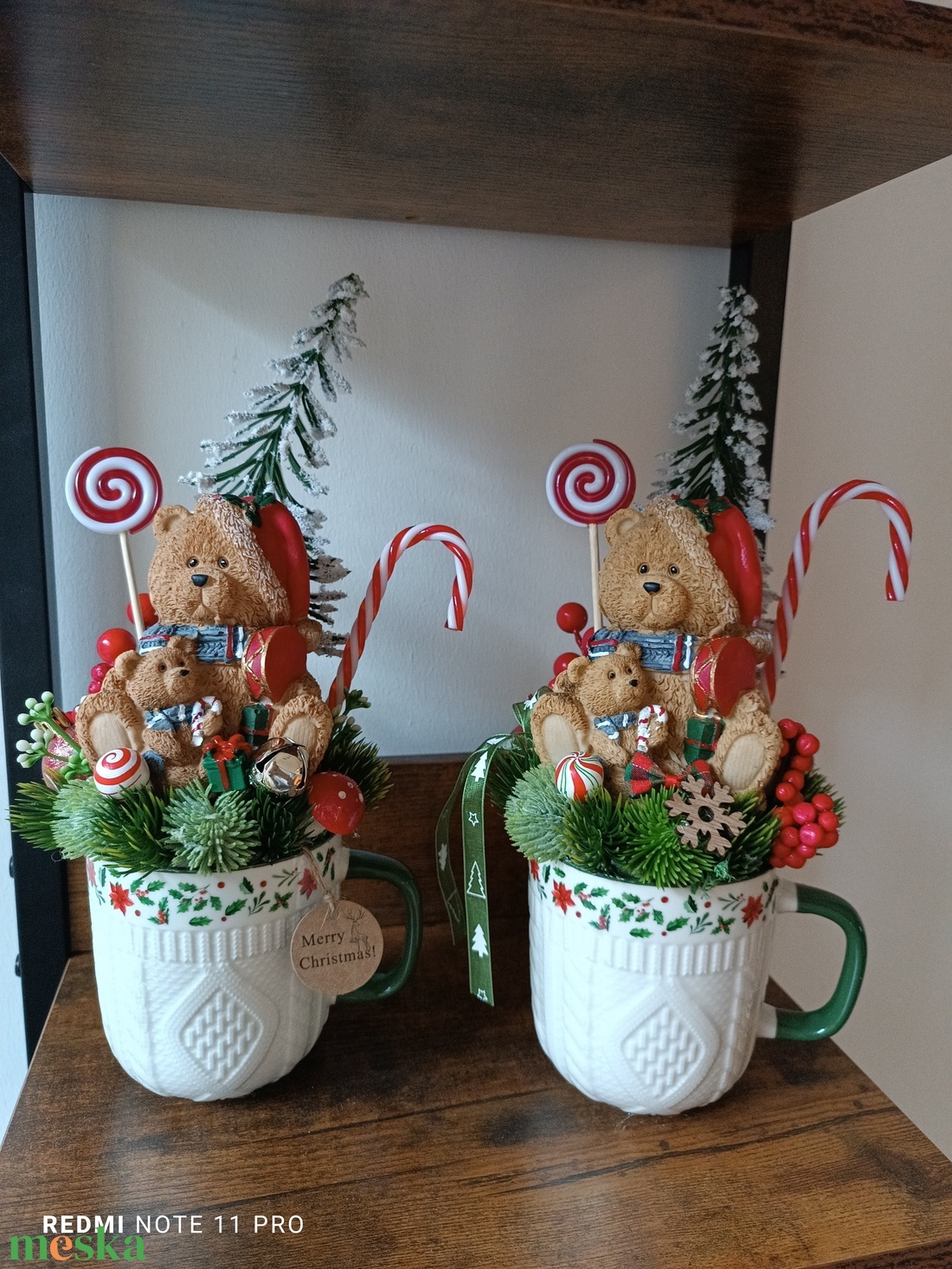 Adventi dísz bögrében - karácsony - karácsonyi lakásdekoráció - ünnepi asztaldekoráció - Meska.hu