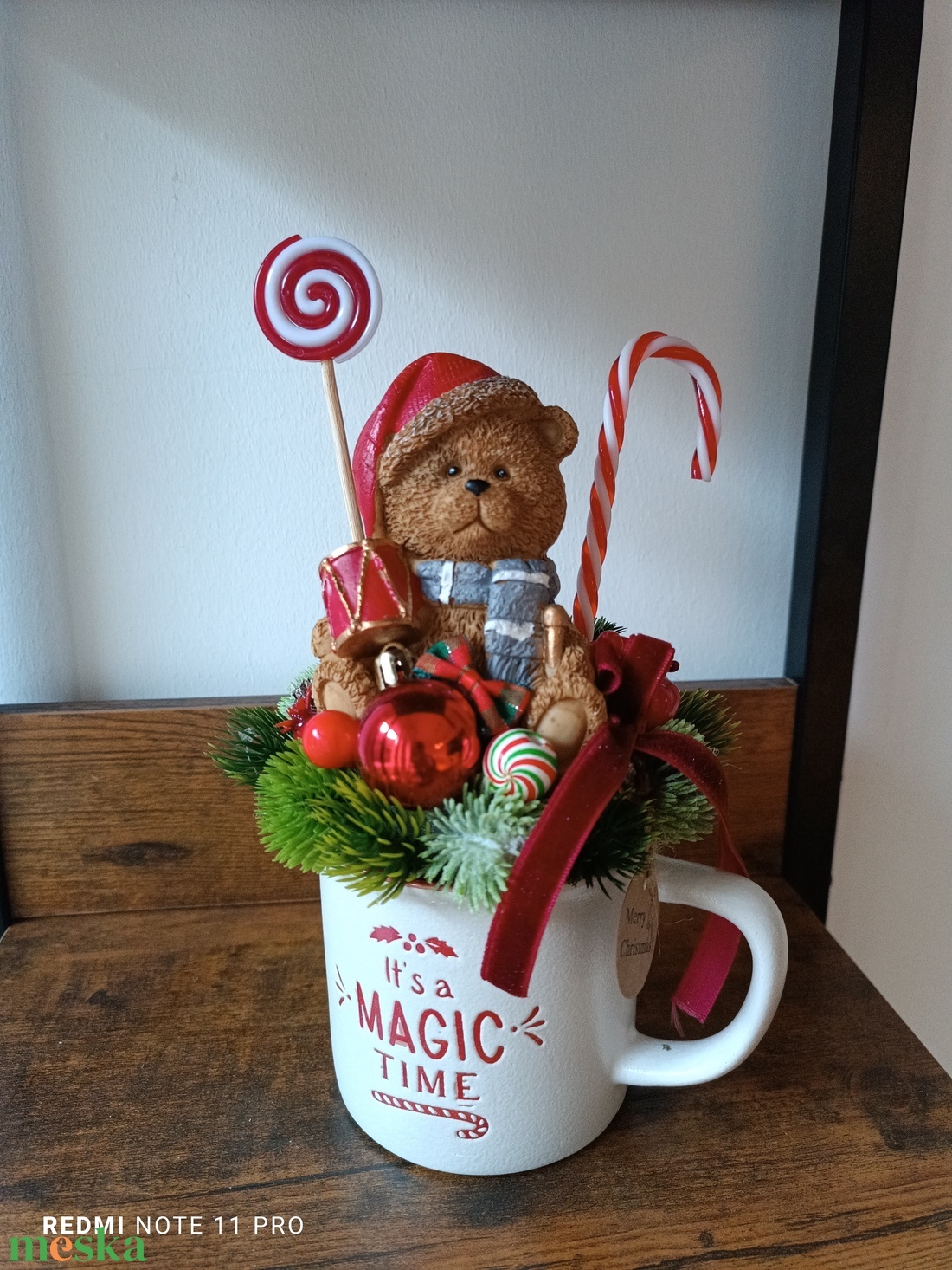 Adventi dísz bögrében - karácsony - karácsonyi lakásdekoráció - ünnepi asztaldekoráció - Meska.hu