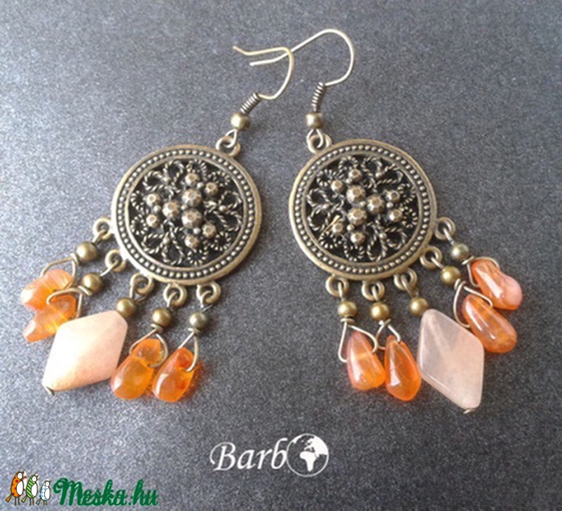 Kánikula - bronz fülbevaló féldrágakövekkel - ékszer - fülbevaló - lógó fülbevaló - Meska.hu Kánikula - bronz fülbevaló féldrágakövekkel - ékszer - fülbevaló - lógó fülbevaló - Meska.hu
