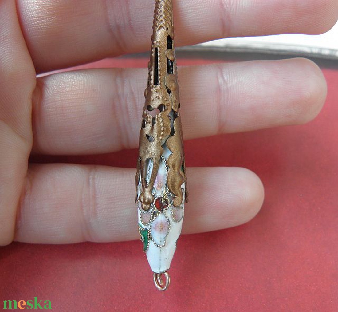 Arabeszk - cloisonne fülbevaló - ékszer - fülbevaló - lógó csepp fülbevaló - Meska.hu Arabeszk - cloisonne fülbevaló - ékszer - fülbevaló - lógó csepp fülbevaló - Meska.hu