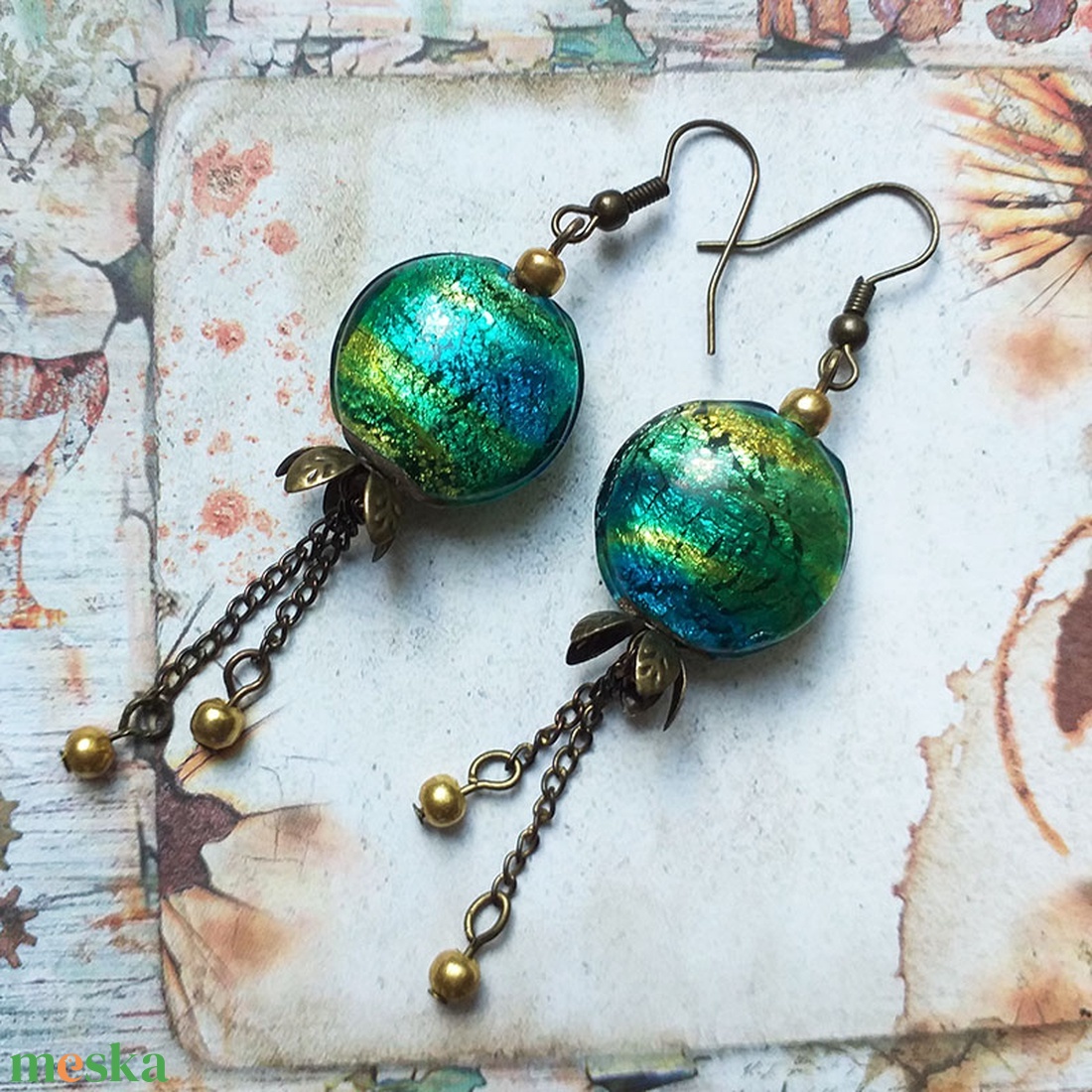 Rialto - lámpagyöngyös fülbevaló - ékszer - fülbevaló - lógó fülbevaló - Meska.hu