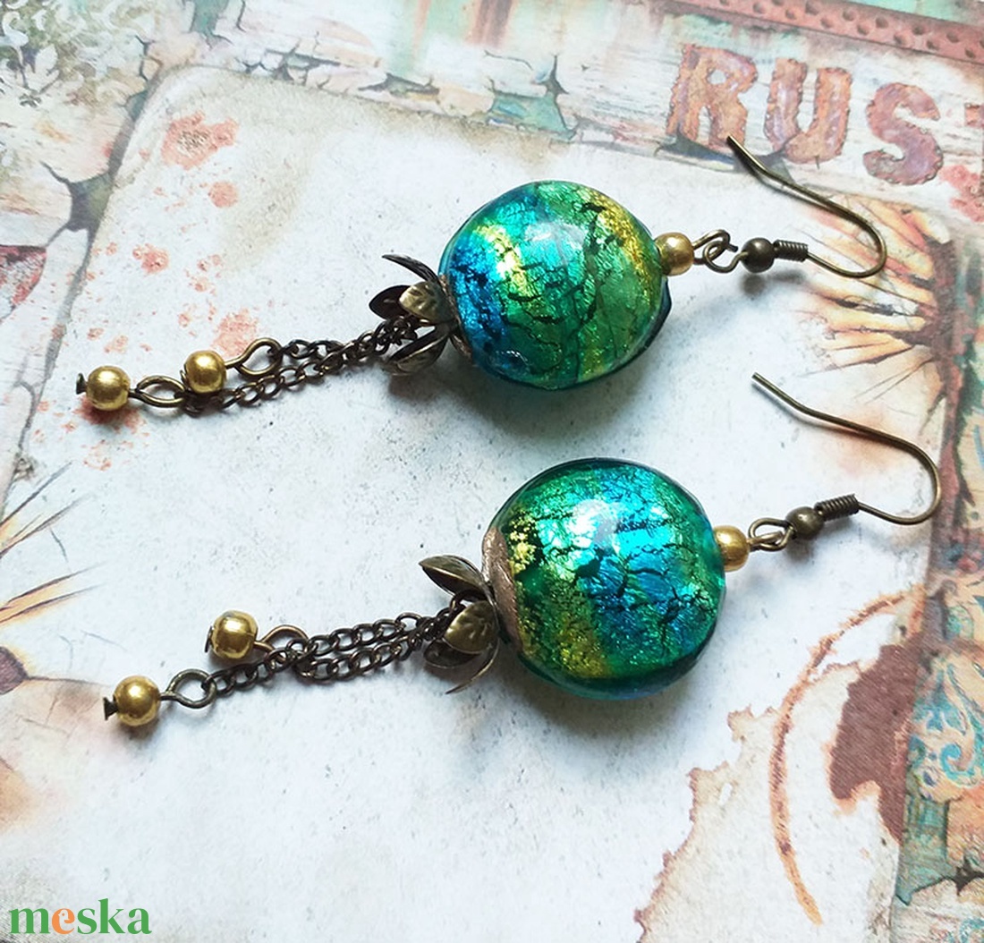 Rialto - lámpagyöngyös fülbevaló - ékszer - fülbevaló - lógó fülbevaló - Meska.hu