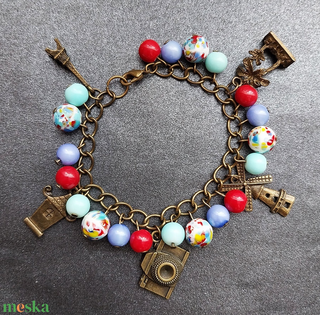 Világjáró - bronz karkötő - ékszer - karkötő - charm karkötő - Meska.hu Világjáró - bronz karkötő - ékszer - karkötő - charm karkötő - Meska.hu