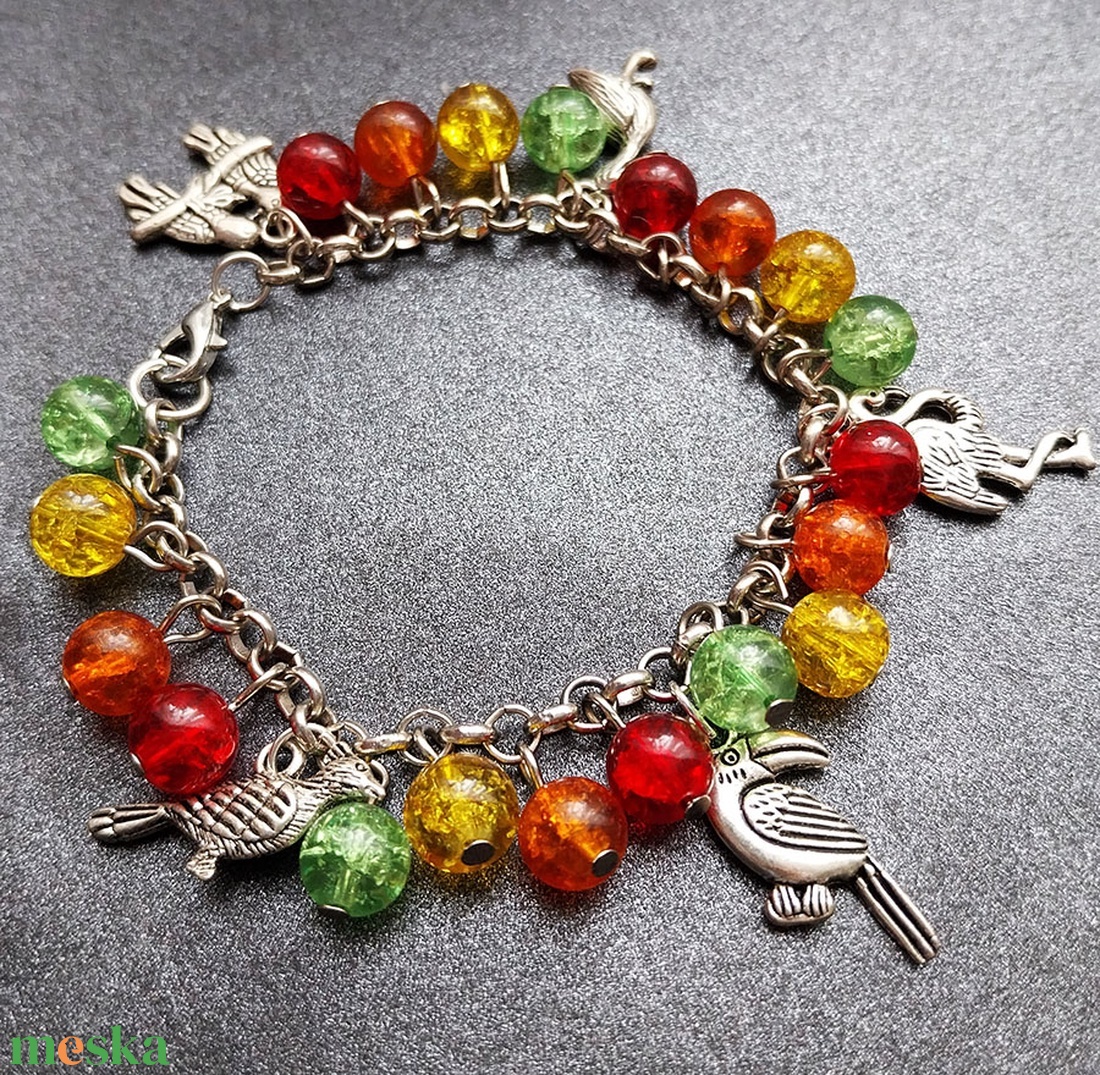 Egzotikus Madarak - karkötő - ékszer - karkötő - charm karkötő - Meska.hu Egzotikus Madarak - karkötő - ékszer - karkötő - charm karkötő - Meska.hu