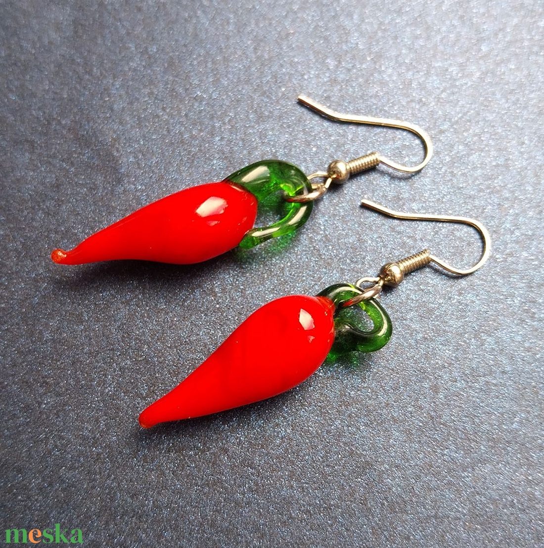 Paprika - üveg fülbevaló - ékszer - fülbevaló - lógó fülbevaló - Meska.hu Paprika - üveg fülbevaló - ékszer - fülbevaló - lógó fülbevaló - Meska.hu