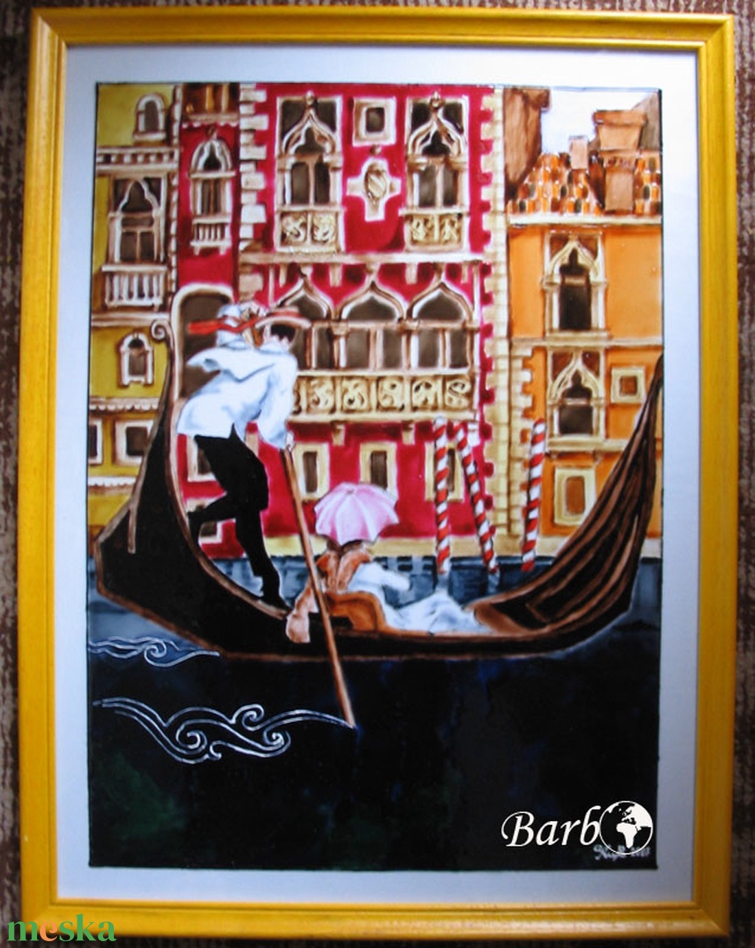 Gondola - üvegfestmény - művészet - festmény - üvegfestmény - Meska.hu Gondola - üvegfestmény - művészet - festmény - üvegfestmény - Meska.hu