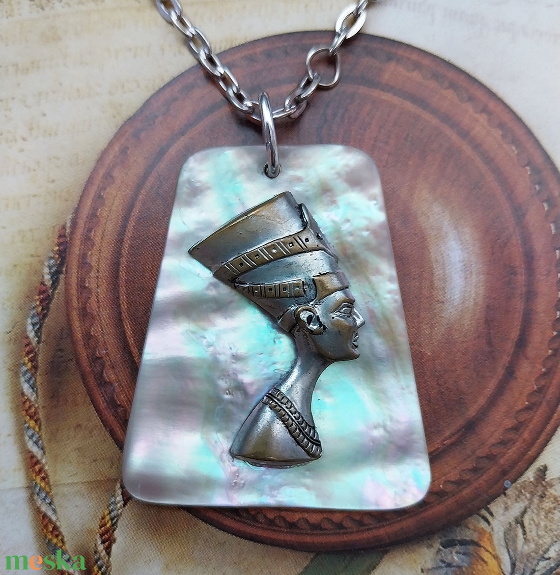 Nofertiti - vintage fém nyaklánc - ékszer - nyaklánc - medálos nyaklánc - Meska.hu Nofertiti - vintage fém nyaklánc - ékszer - nyaklánc - medálos nyaklánc - Meska.hu