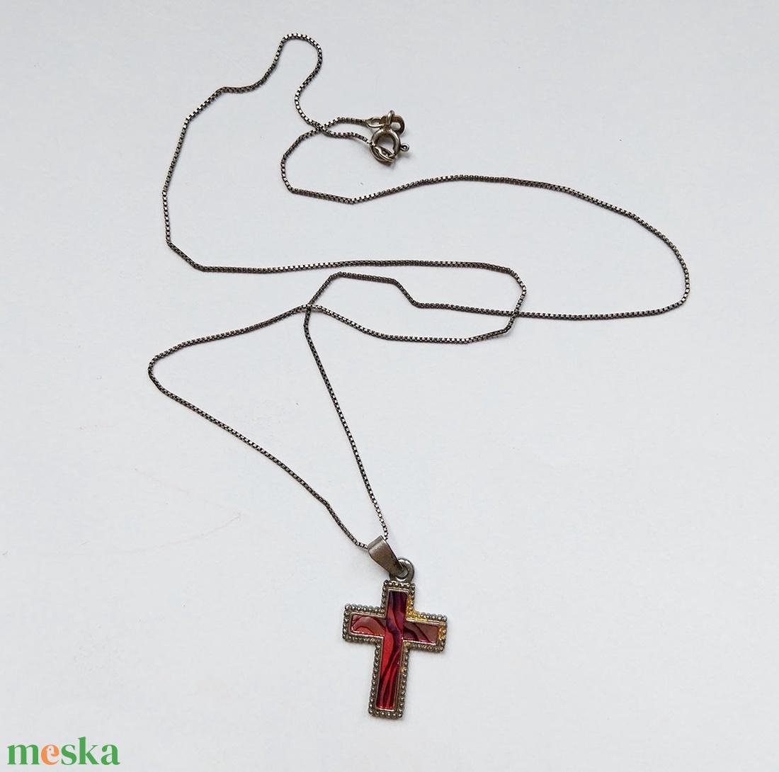Gyöngyház keresztes vintage fém nyaklánc - ékszer - nyaklánc - medálos nyaklánc - Meska.hu Gyöngyház keresztes vintage fém nyaklánc - ékszer - nyaklánc - medálos nyaklánc - Meska.hu