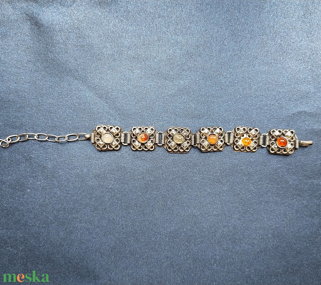Vintage fém karkötő achát kövekkel - ékszer - karkötő - gyöngyös karkötő - Meska.hu Vintage fém karkötő achát kövekkel - ékszer - karkötő - gyöngyös karkötő - Meska.hu