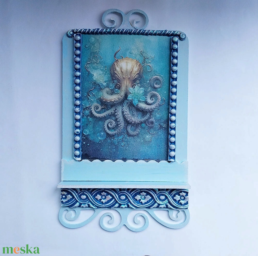 Octopus - fali dísz polc - otthon & életmód - dekoráció - fali és függő dekoráció - falra akasztható dekor - Meska.hu