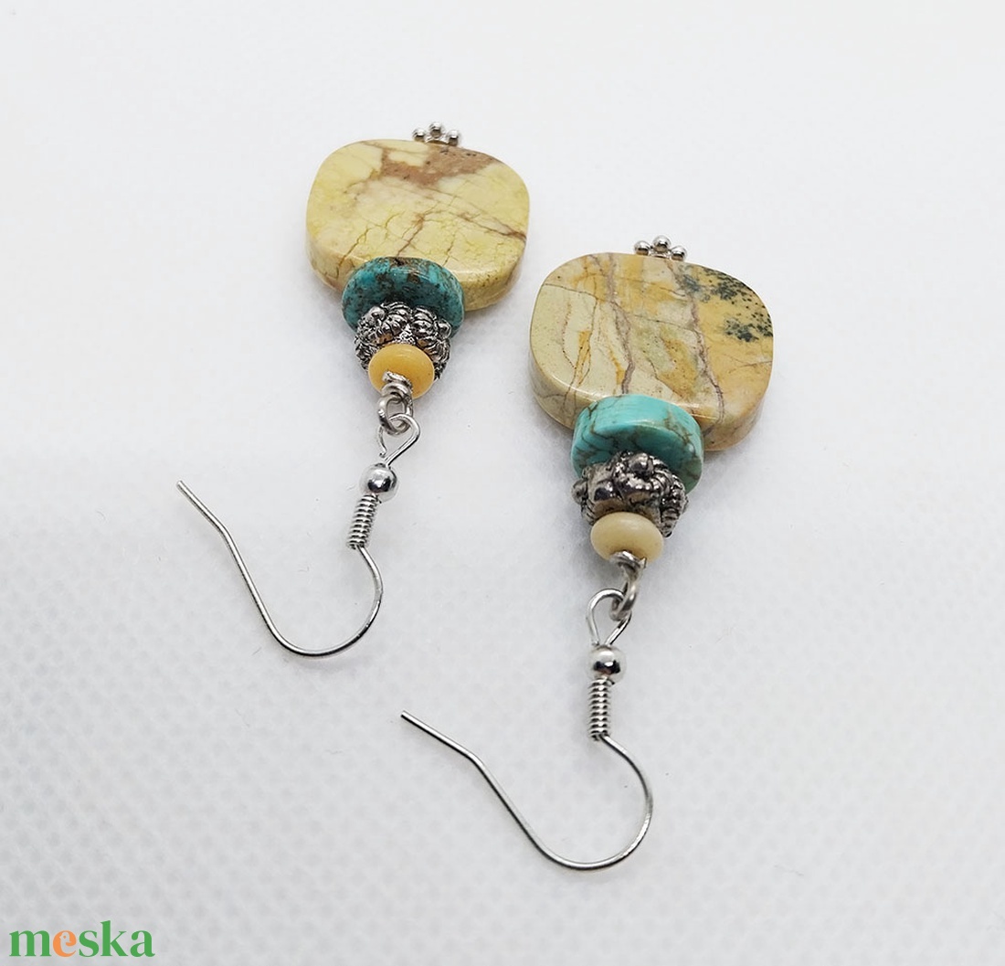 Sárga türkiz fülbevaló - ékszer - fülbevaló - lógó fülbevaló - Meska.hu Sárga türkiz fülbevaló - ékszer - fülbevaló - lógó fülbevaló - Meska.hu