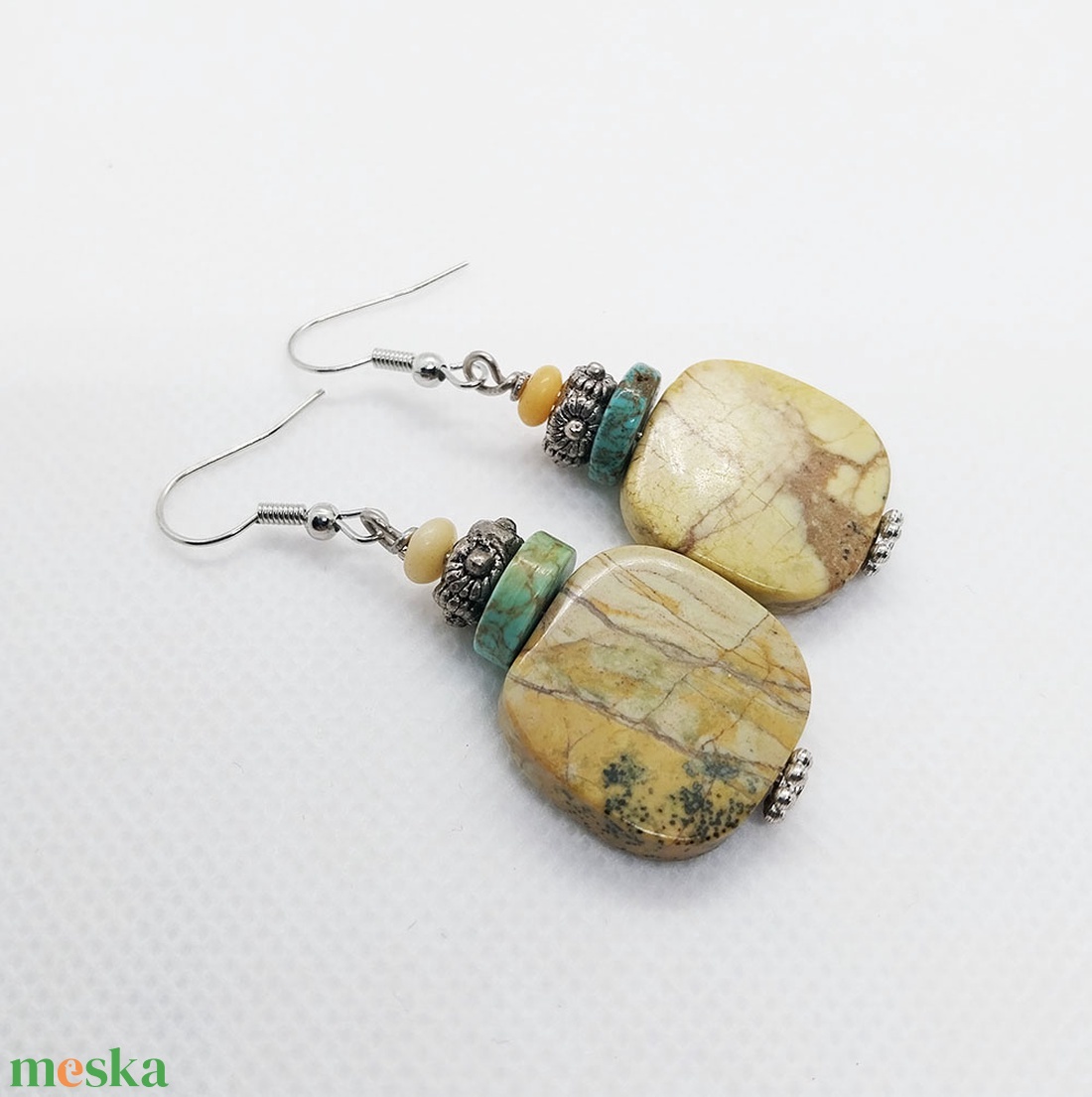 Sárga türkiz fülbevaló - ékszer - fülbevaló - lógó fülbevaló - Meska.hu Sárga türkiz fülbevaló - ékszer - fülbevaló - lógó fülbevaló - Meska.hu