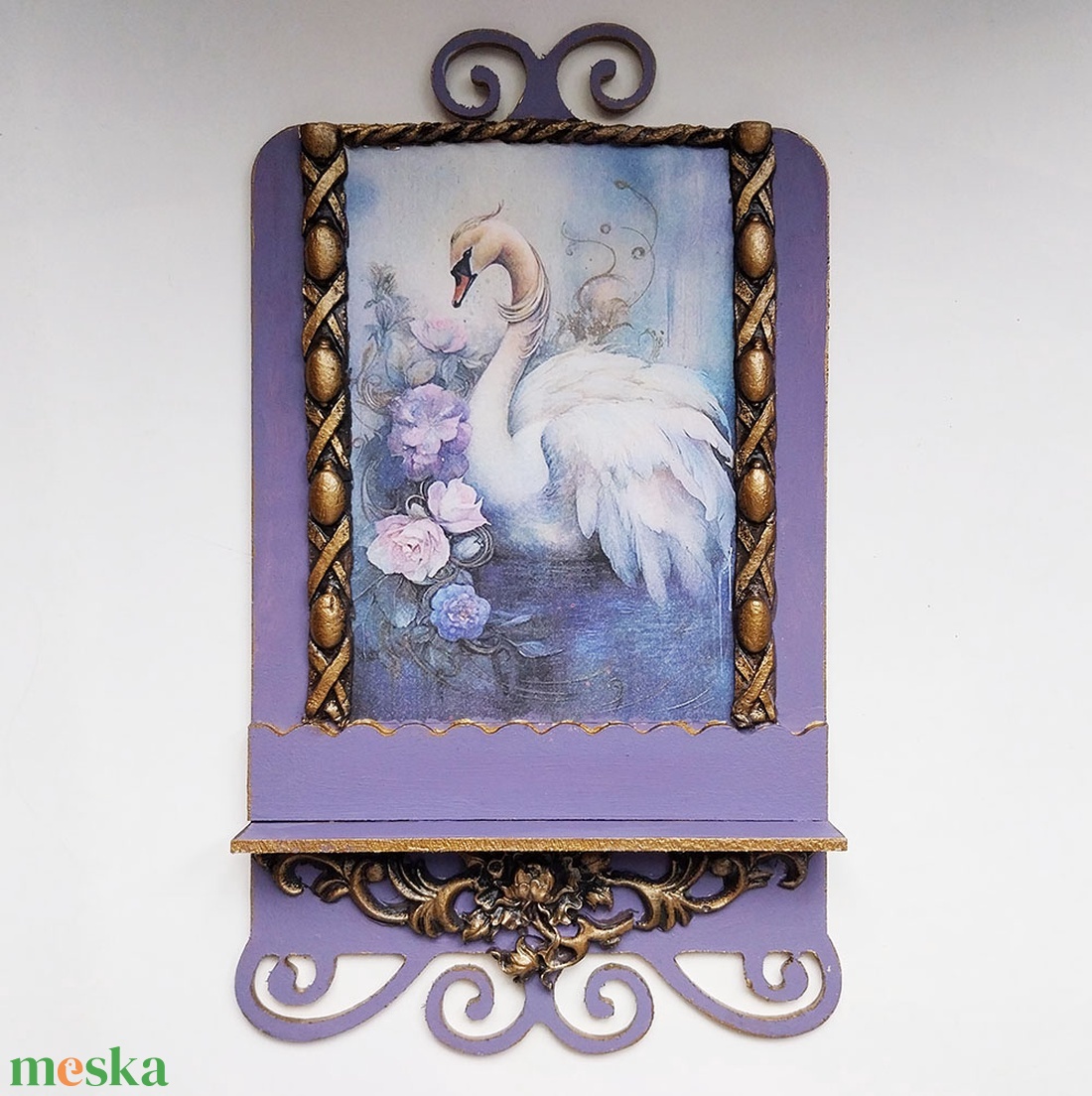 Hattyúdal - fali dísz polc - otthon & életmód - dekoráció - fali és függő dekoráció - falra akasztható dekor - Meska.hu