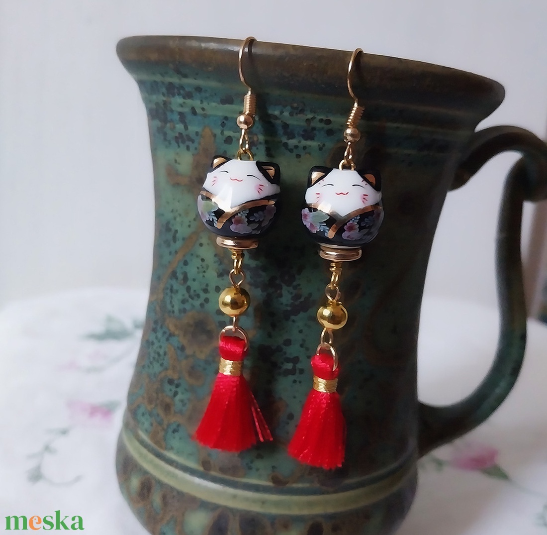 Maneki Neko - fülbevaló - ékszer - fülbevaló - lógó fülbevaló - Meska.hu Maneki Neko - fülbevaló - ékszer - fülbevaló - lógó fülbevaló - Meska.hu