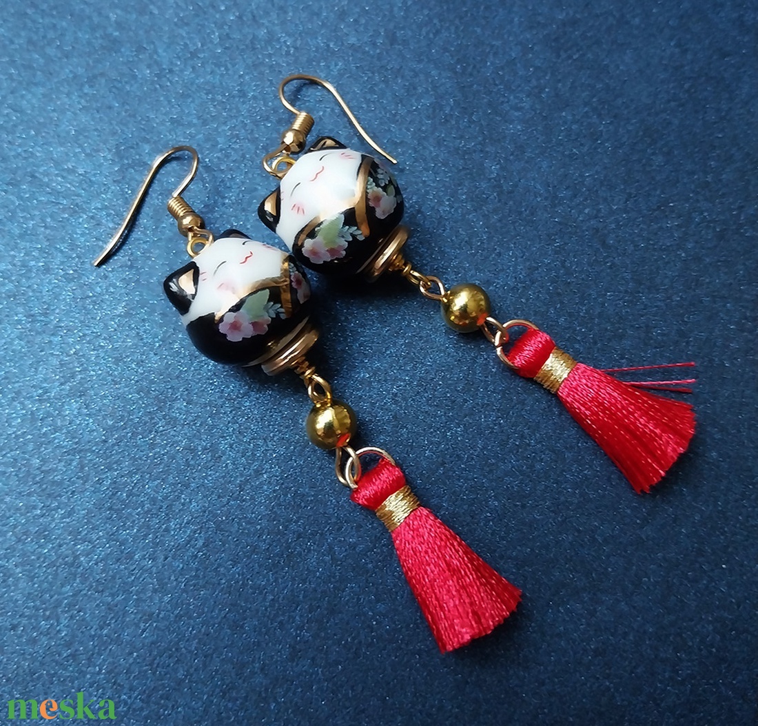 Maneki Neko - fülbevaló - ékszer - fülbevaló - lógó fülbevaló - Meska.hu Maneki Neko - fülbevaló - ékszer - fülbevaló - lógó fülbevaló - Meska.hu