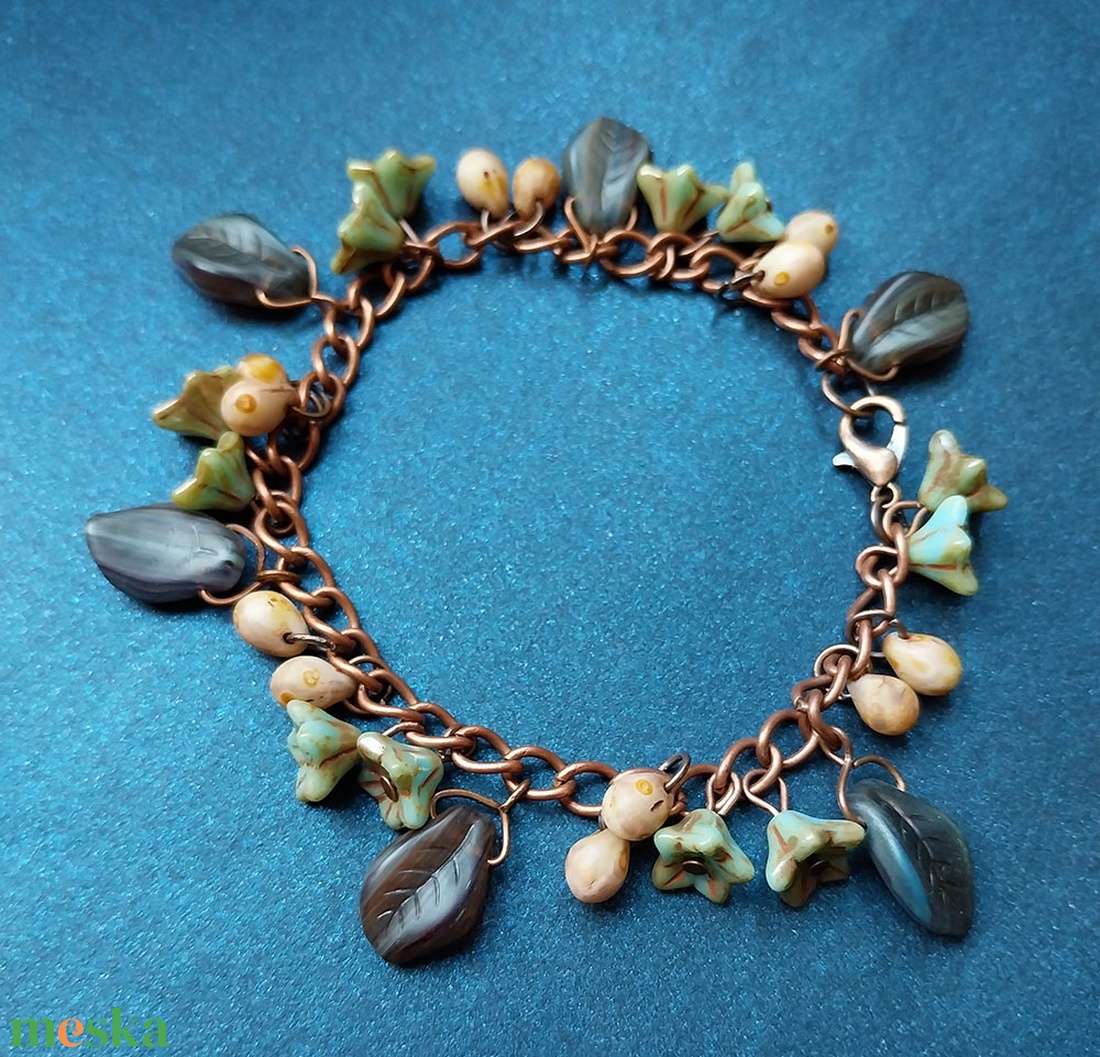 Őszi Koszorú - antik réz karkötő - ékszer - karkötő - charm karkötő - Meska.hu