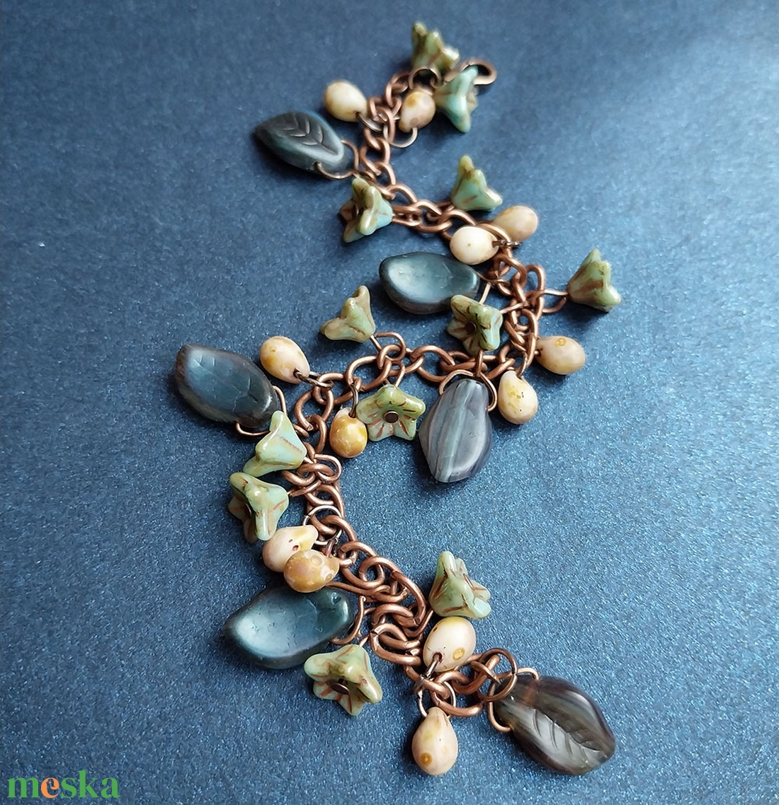 Őszi Koszorú - antik réz karkötő - ékszer - karkötő - charm karkötő - Meska.hu
