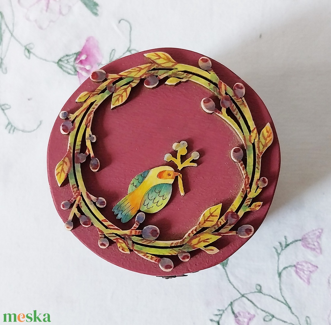 Fagyöngy és madárka - díszdoboz - ékszer - ékszertartó - ékszerdoboz - Meska.hu