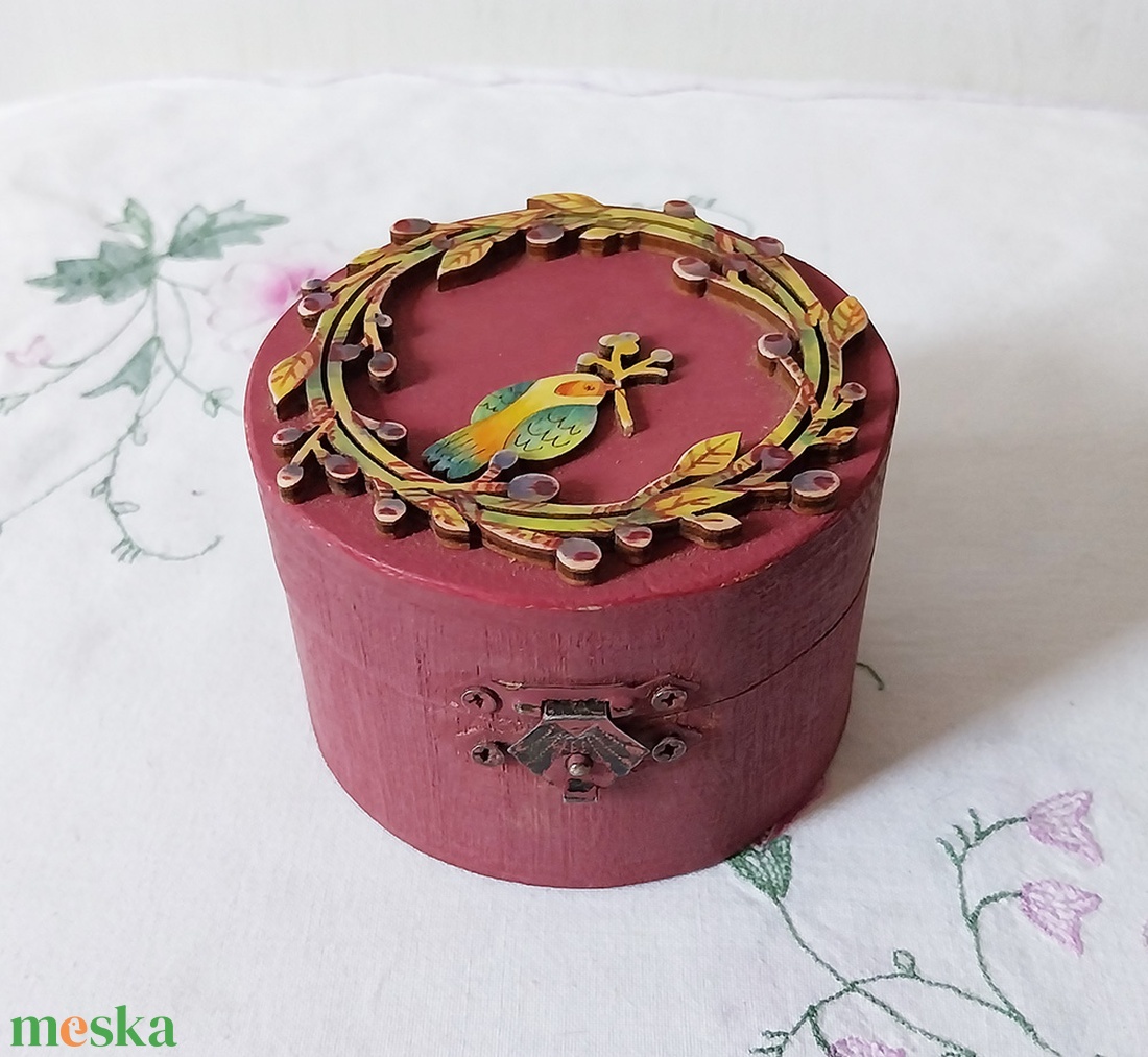Fagyöngy és madárka - díszdoboz - ékszer - ékszertartó - ékszerdoboz - Meska.hu