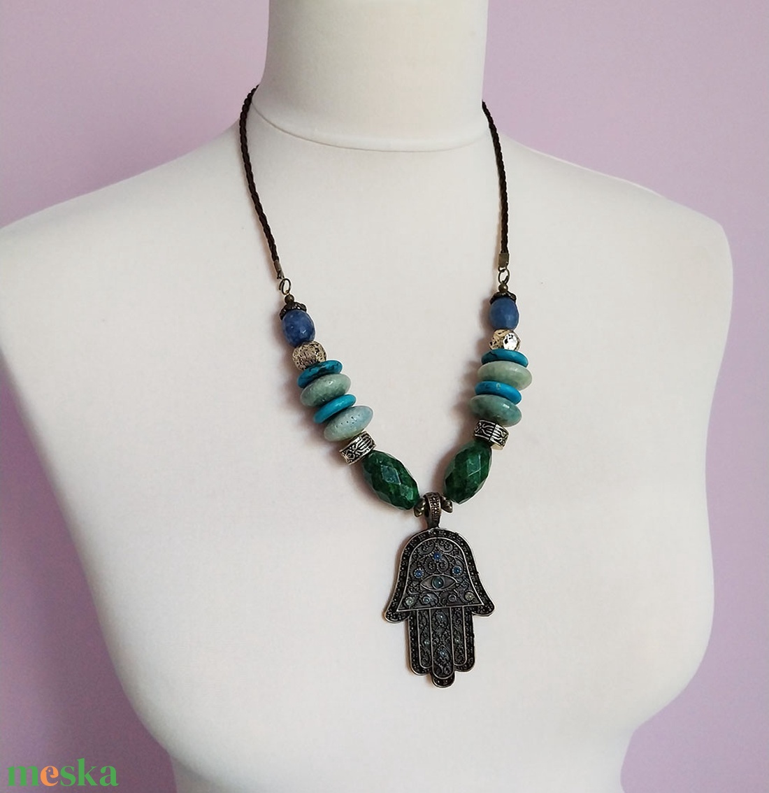 Védelmező - ásványköves nyaklánc - ékszer - nyaklánc - gyöngyös nyaklánc - Meska.hu