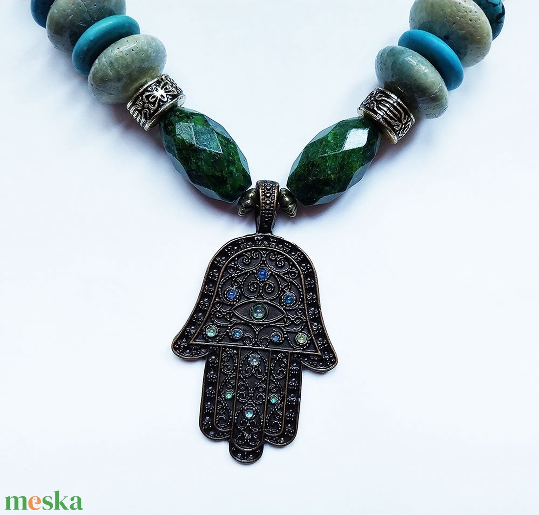 Védelmező - ásványköves nyaklánc - ékszer - nyaklánc - gyöngyös nyaklánc - Meska.hu