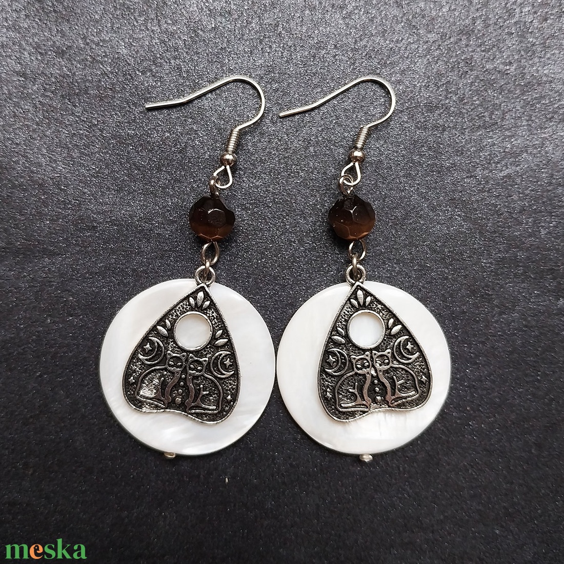 Boszorkányok Órája - ásványgyöngyös fülbevaló - ékszer - fülbevaló - lógó fülbevaló - Meska.hu