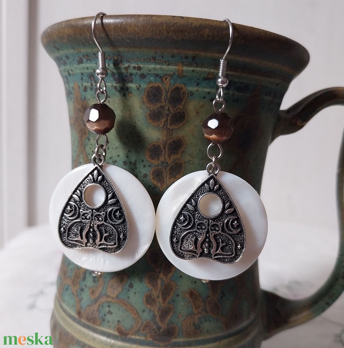 Boszorkányok Órája - ásványgyöngyös fülbevaló - ékszer - fülbevaló - lógó fülbevaló - Meska.hu