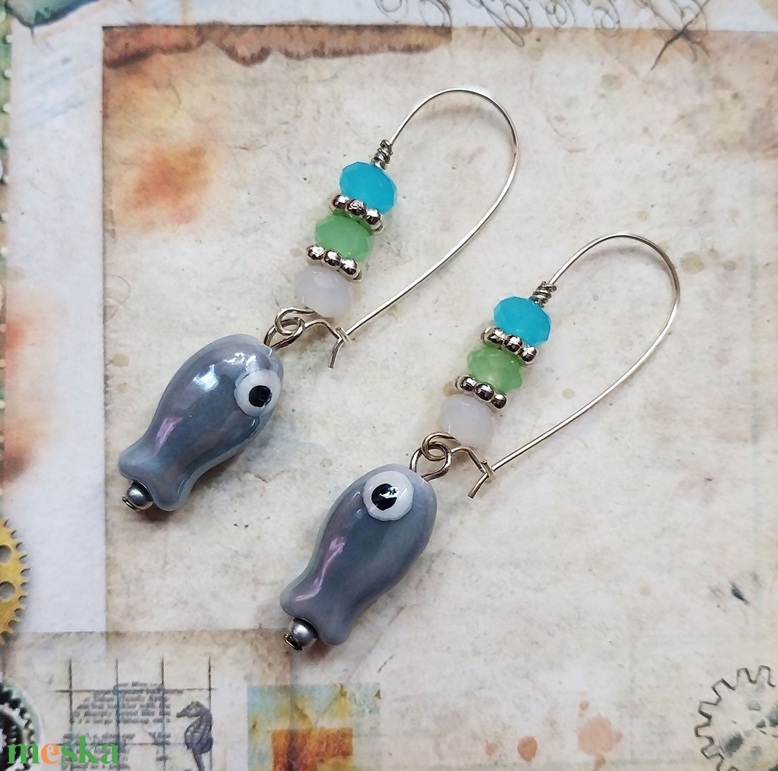 Ezüst Keszeg - fülbevaló - ékszer - fülbevaló - lógó fülbevaló - Meska.hu