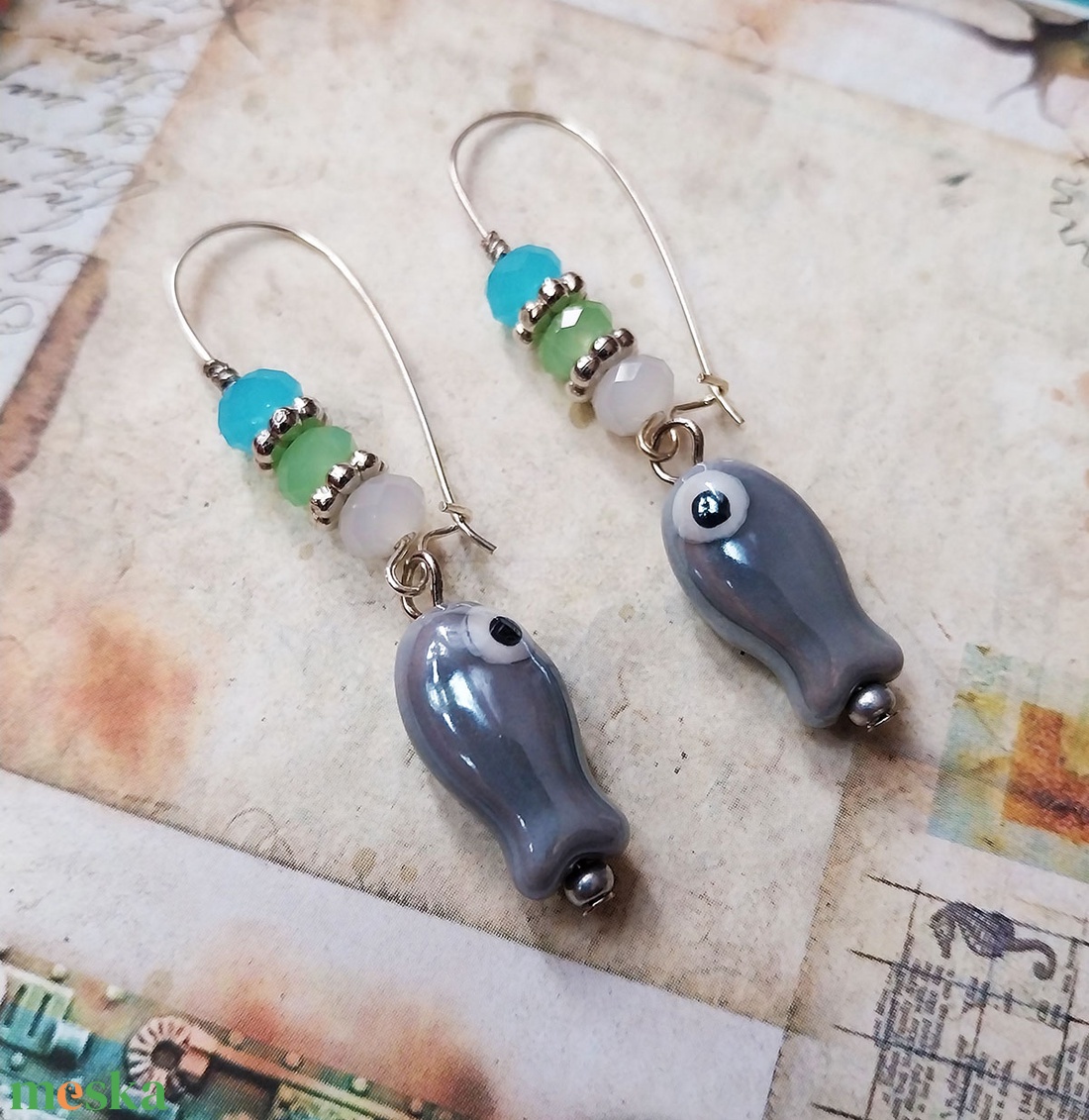 Ezüst Keszeg - fülbevaló - ékszer - fülbevaló - lógó fülbevaló - Meska.hu