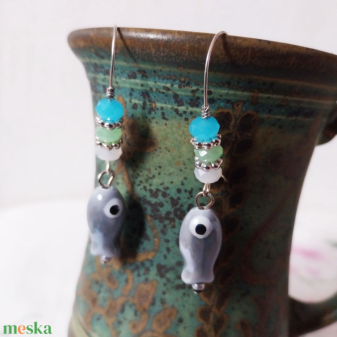 Ezüst Keszeg - fülbevaló - ékszer - fülbevaló - lógó fülbevaló - Meska.hu