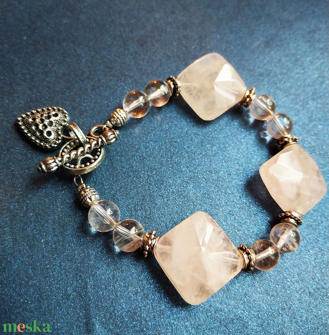 Jégmező - karkötő  - ékszer - karkötő - gyöngyös karkötő - Meska.hu