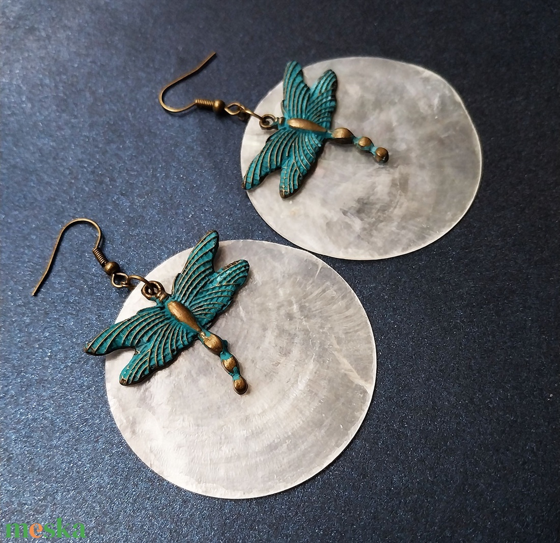 Isola Bella - patinázott fülbevaló - ékszer - fülbevaló - lógó csepp fülbevaló - Meska.hu