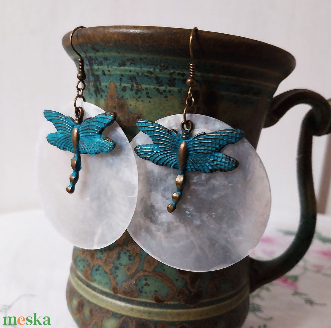 Isola Bella - patinázott fülbevaló - ékszer - fülbevaló - lógó csepp fülbevaló - Meska.hu