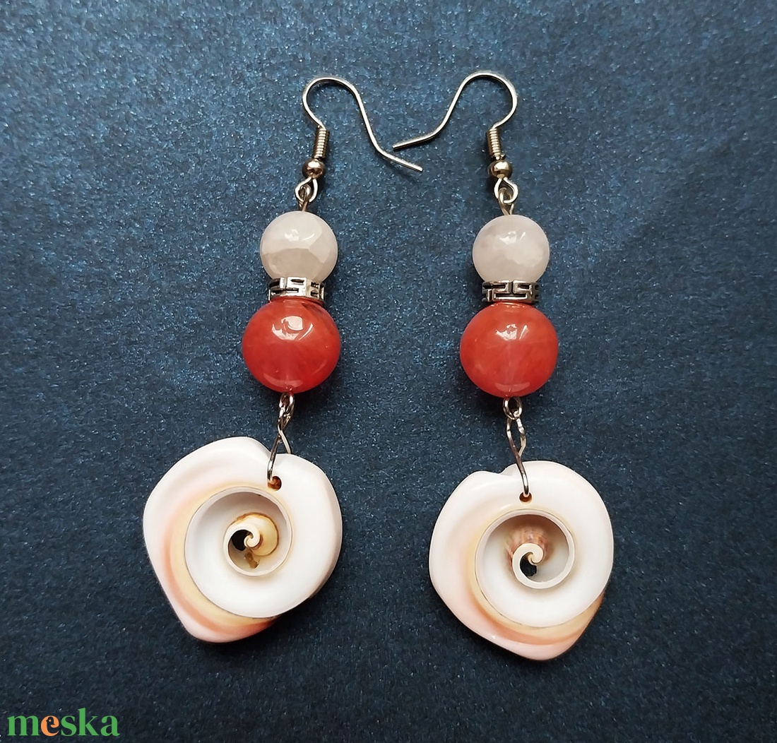 Belize - ásványgyöngyös fülbevaló - ékszer - fülbevaló - lógó fülbevaló - Meska.hu