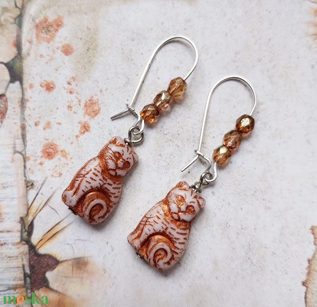 Garfield - fülbevaló - ékszer - fülbevaló - lógó fülbevaló - Meska.hu